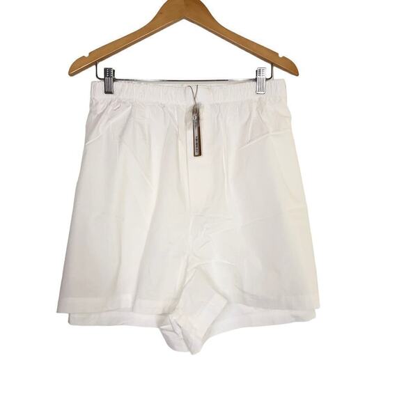 SKIMS Cotton Poplin Sleep Shorts Spa Embroidered Pull On Snow White NWT Size 4X - Picture 8 of 12